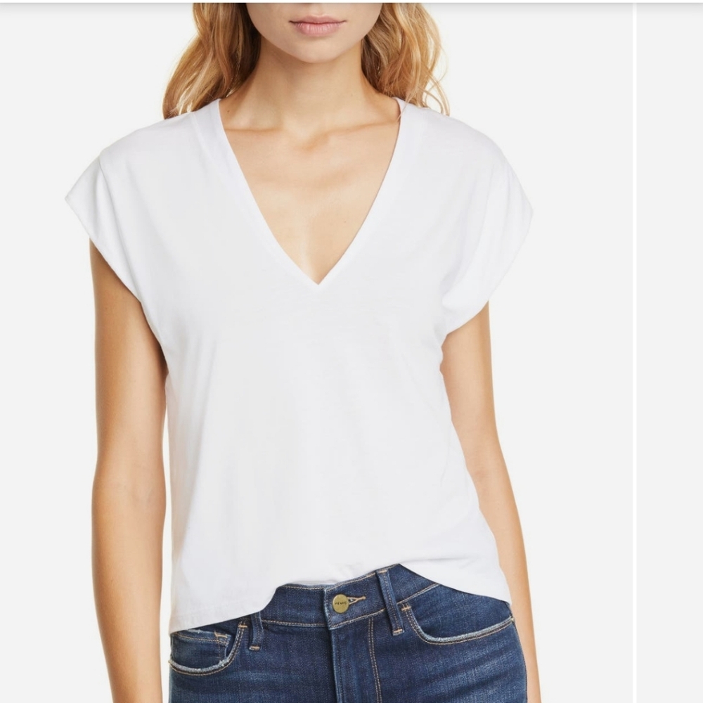 Frame Denim White Short Sleeve Tee